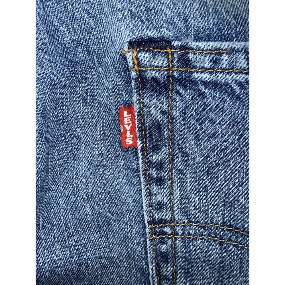 Levi's 505 Mens Jeans 36x32 Medium Wash Blue Regular Fit Straight Leg Denim - Picture 9 of 11